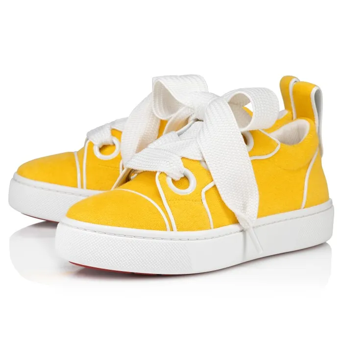 Christian Louboutin Sneakers Women Toy Toy Sneakers 8211 Sponge Cotton And Patent Calf Leather 8211 Pollen