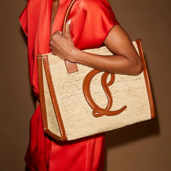 Christian Louboutin Totes Women By My Side Large Tote Bag 8211 Raffia And Calf Leather 8211 Natural Christian Louboutin Totes Women By My Side Large Tote Bag 8211 Raffia And Calf Leather 8211 Natural