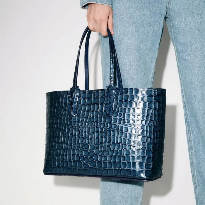 Christian Louboutin Totes Women Cabata Small Tote Bag 8211 Alligator Embossed Calf Leather 8211 Denim Christian Louboutin Totes Women Cabata Small Tote Bag 8211 Alligator Embossed Calf Leather 8211 Denim