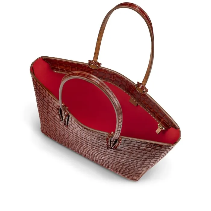 Christian Louboutin Totes Women Cabata Tote Bag 8211 Alligator Embossed Calf Leather 8211 Acajou