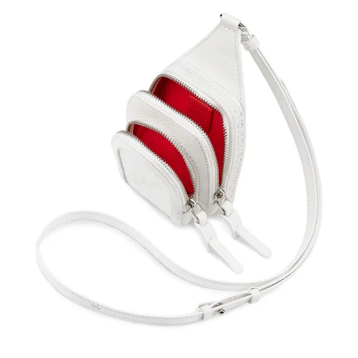 Christian Louboutin Wallets and Small Accessories WomenMen Loubifunk Mini Crossbody Bag 8211 Grained Calf Leather And Smooth Calf Leather 8211 White