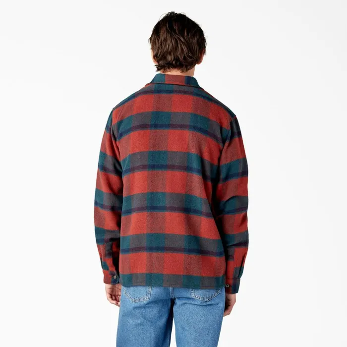 Coaling Wool Blend Shirt Dark Plaid Dark Plaid chk Men Dickies Button Up Coaling Wool Blend Shirt Dark Plaid Dark Plaid chk Men Dickies Button Up