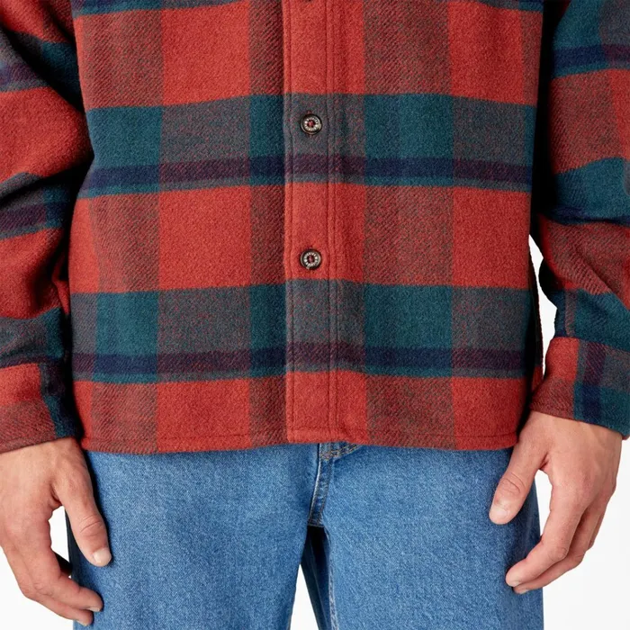 Coaling Wool Blend Shirt Dark Plaid Dark Plaid chk Men Dickies Button Up Coaling Wool Blend Shirt Dark Plaid Dark Plaid chk Men Dickies Button Up
