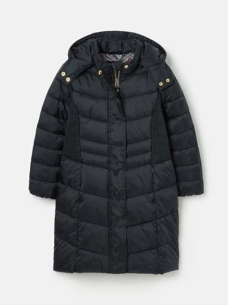Coats and Jackets Girls Joules Navy Blue Showerproof Padded Coat With Hood