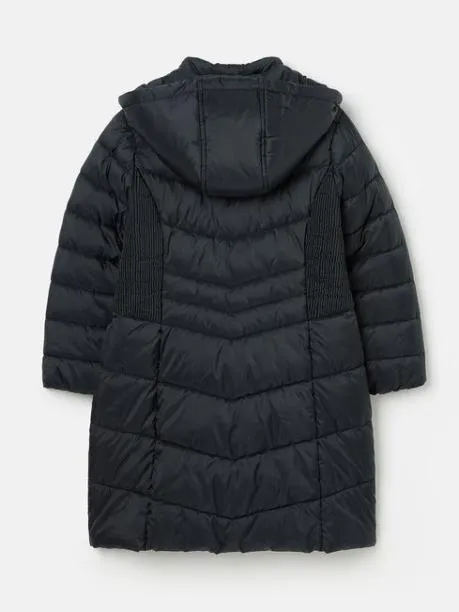 Coats and Jackets Girls Joules Navy Blue Showerproof Padded Coat With Hood