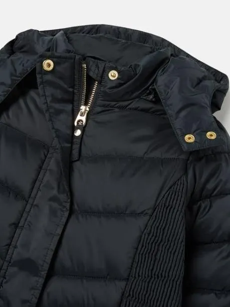 Coats and Jackets Girls Joules Navy Blue Showerproof Padded Coat With Hood