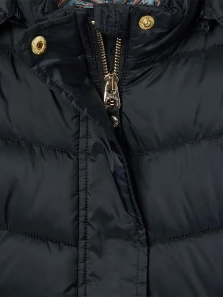 Coats and Jackets Girls Joules Navy Blue Showerproof Padded Coat With Hood