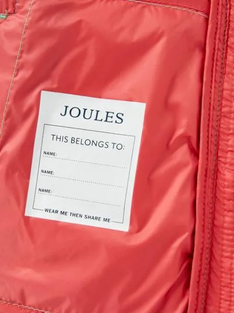 Coats and Jackets Girls Joules Pink Showerproof Padded Coat