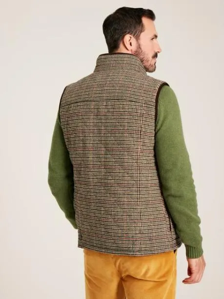 Coats and Jackets Men Joules Brown Tweed Gilet