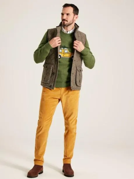 Coats and Jackets Men Joules Brown Tweed Gilet
