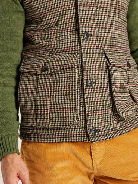 Coats and Jackets Men Joules Brown Tweed Gilet