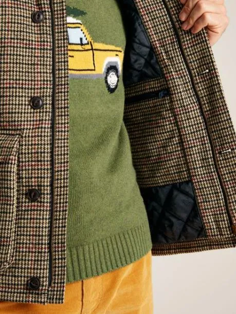 Coats and Jackets Men Joules Brown Tweed Gilet
