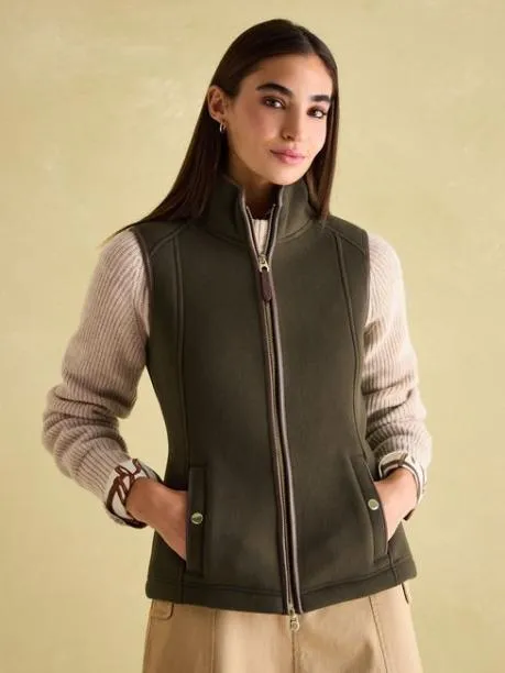 Coats and Jackets Women Joules Green Fleece Gilet
