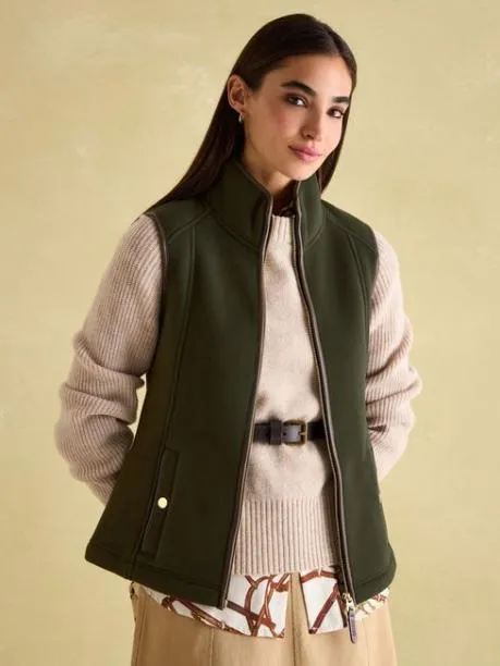 Coats and Jackets Women Joules Green Fleece Gilet