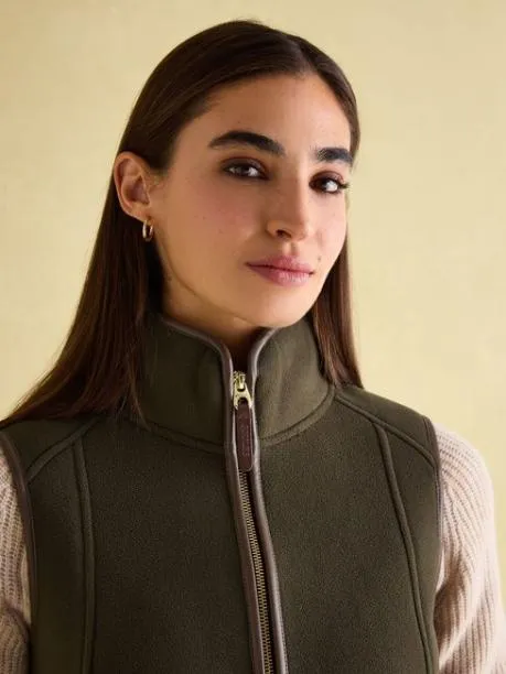 Coats and Jackets Women Joules Green Fleece Gilet