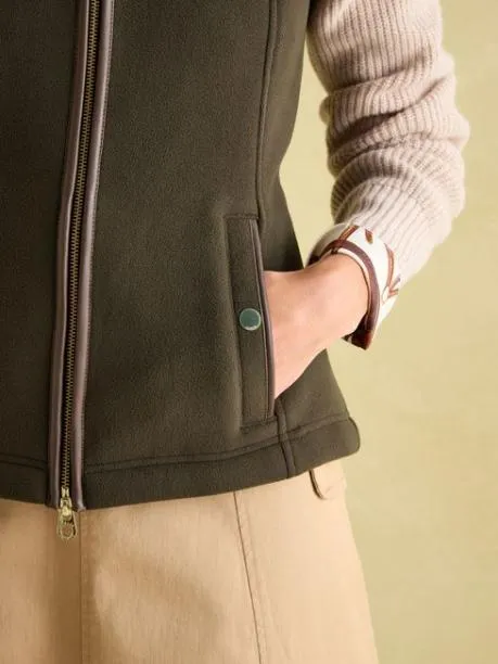 Coats and Jackets Women Joules Green Fleece Gilet