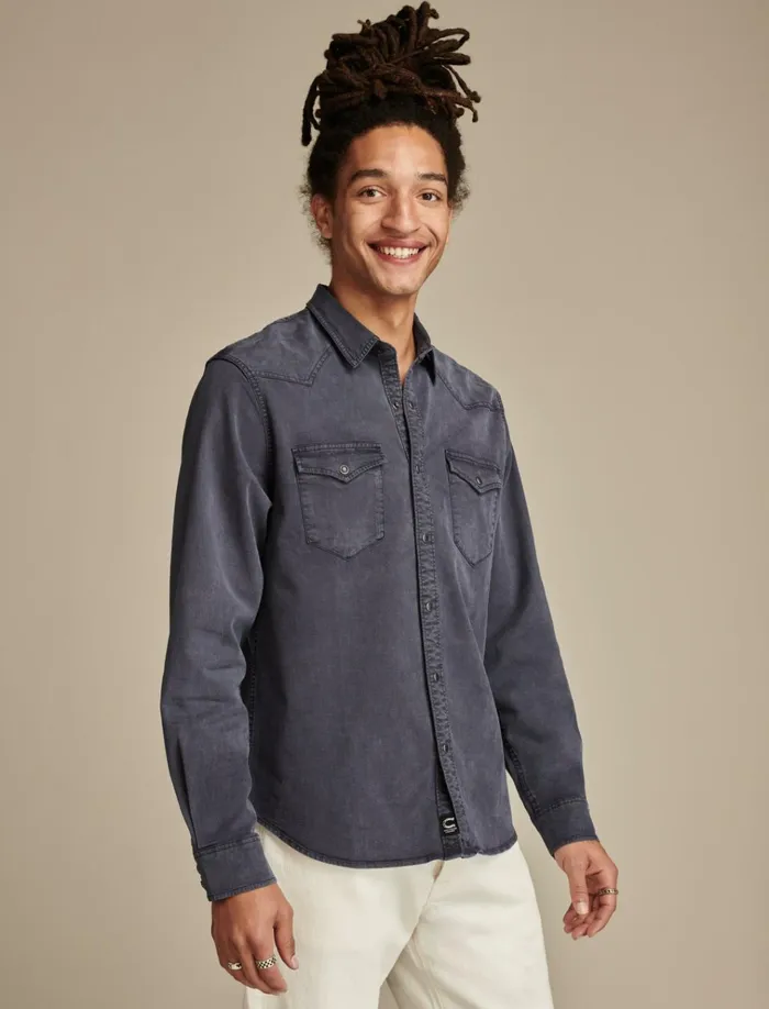 Cole Hauser Twill Western Shirt Parisian Nights Men Lucky Brand Shirts and Tops