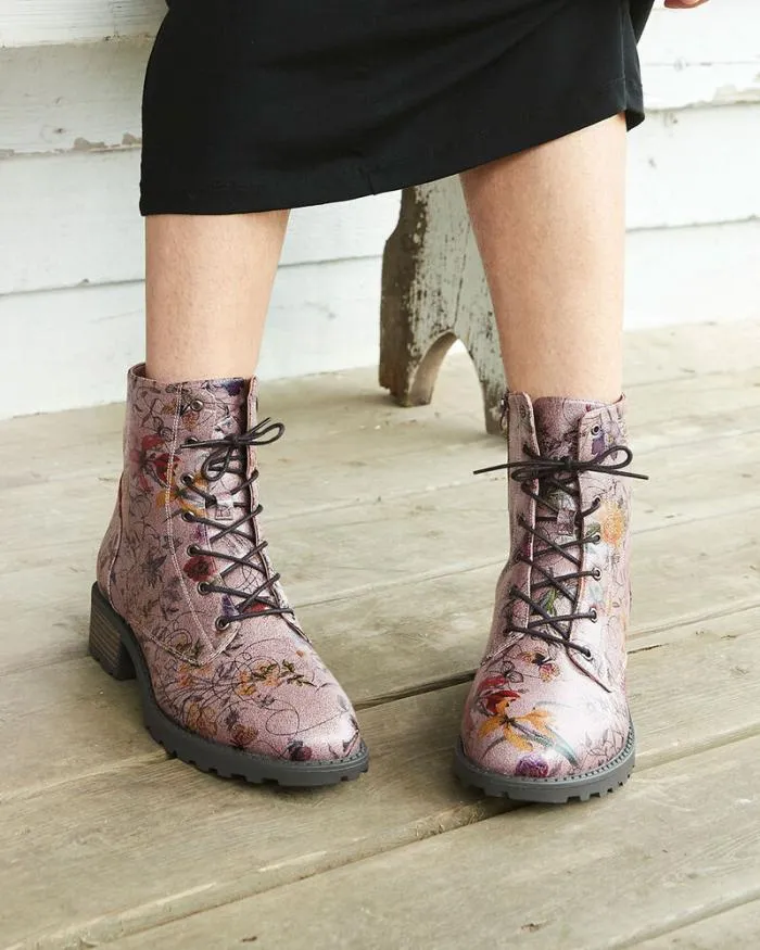 Cotton Traders Boots Floral LaceUp Boots 8211 Women