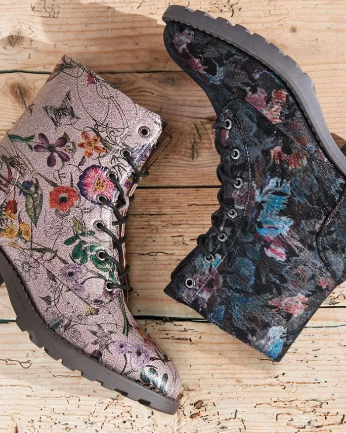 Cotton Traders Boots Floral LaceUp Boots 8211 Women