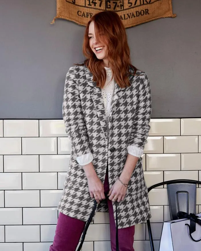 Cotton Traders Coats and Jackets The Beau Dogtooth Jersey Coatigan 8211 Women