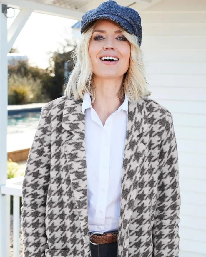 Cotton Traders Coats and Jackets The Beau Dogtooth Jersey Coatigan 8211 Women
