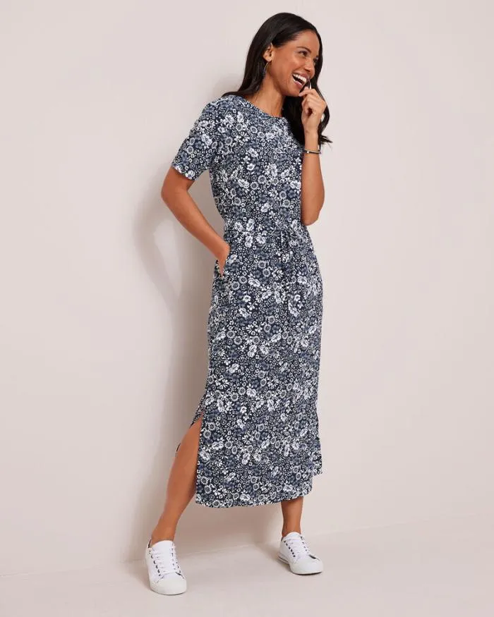 Cotton Traders Dresses Elasticated TieWaist Maxi Dress 8211 Women