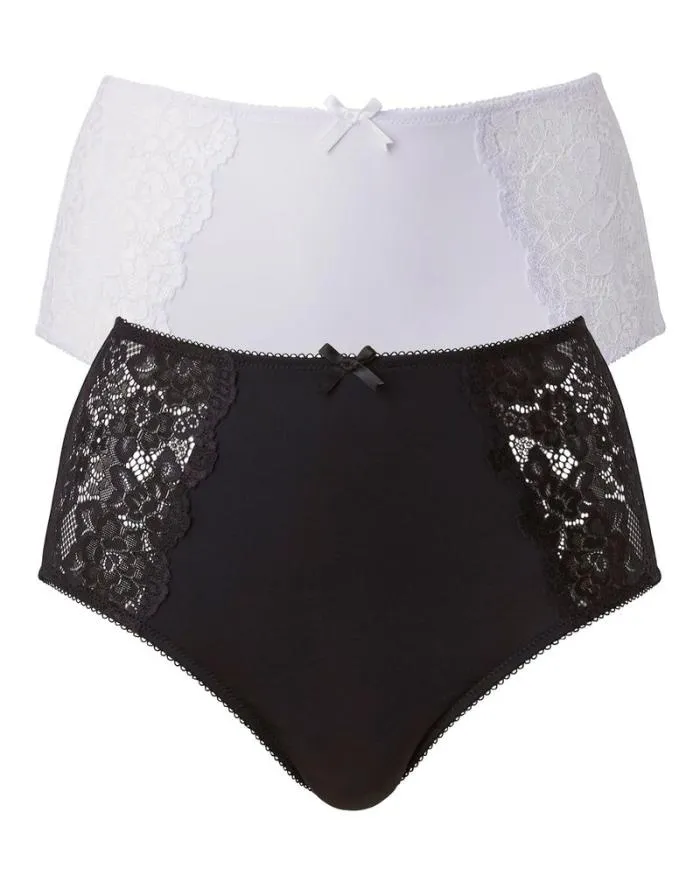 Cotton Traders Knickers 2 Pack Lily Lace Briefs 8211 Women