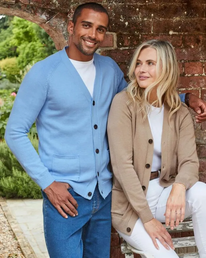 Cotton Traders Knitwear Cotton ButtonThrough Cardigan 8211 WomenMenUnisex