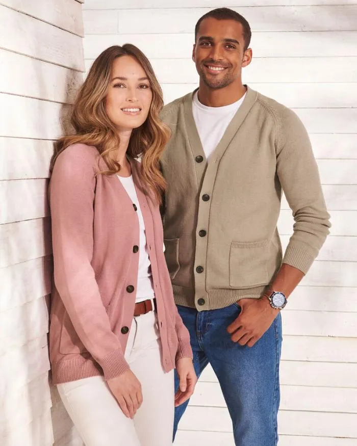 Cotton Traders Knitwear Cotton ButtonThrough Cardigan 8211 WomenMenUnisex
