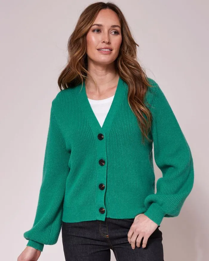 Cotton Traders Knitwear Rib Knit VNeck Cardigan 8211 Women
