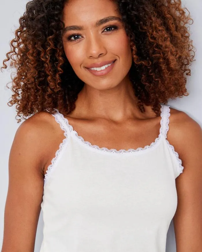 Cotton Traders Nightwear 2 Pack Lace Trim Vest Tops 8211 Women