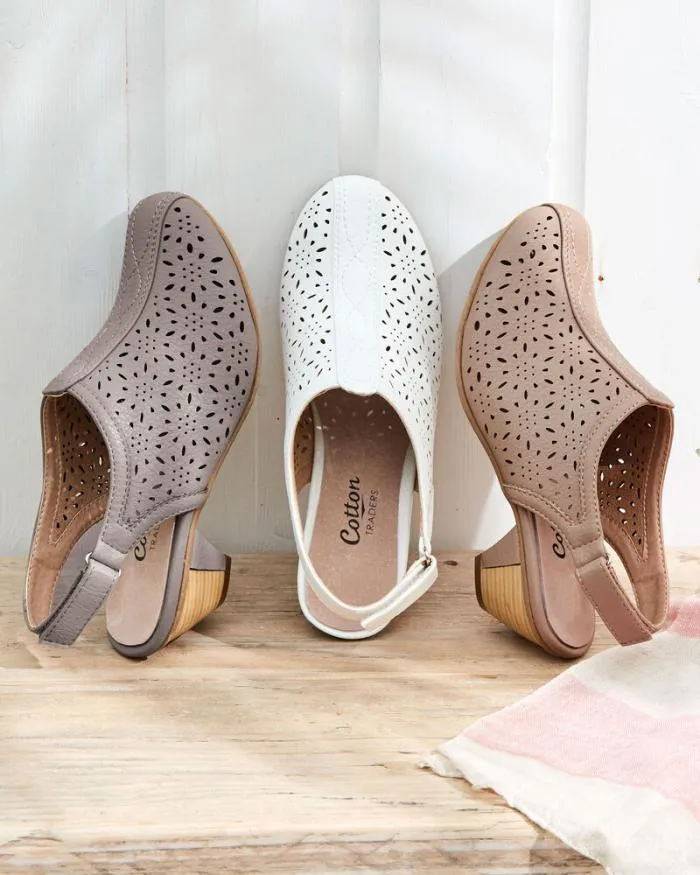 Cotton Traders Sandals Heeled Cutwork Sandals 8211 Women