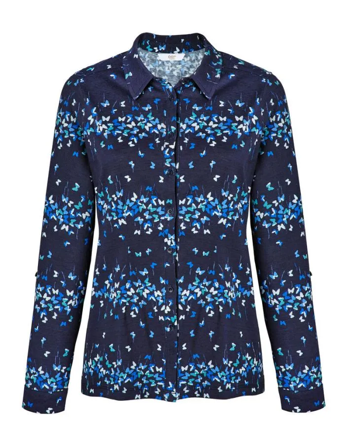 Cotton Traders Shirts and Blouses Jolie Long Sleeve Print Jersey Shirt 8211 Women
