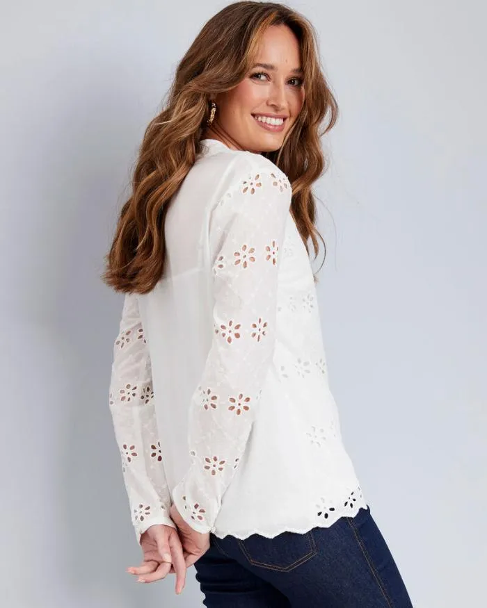 Cotton Traders Shirts and Blouses Paloma Broderie Lace Blouse and Cami 8211 Women