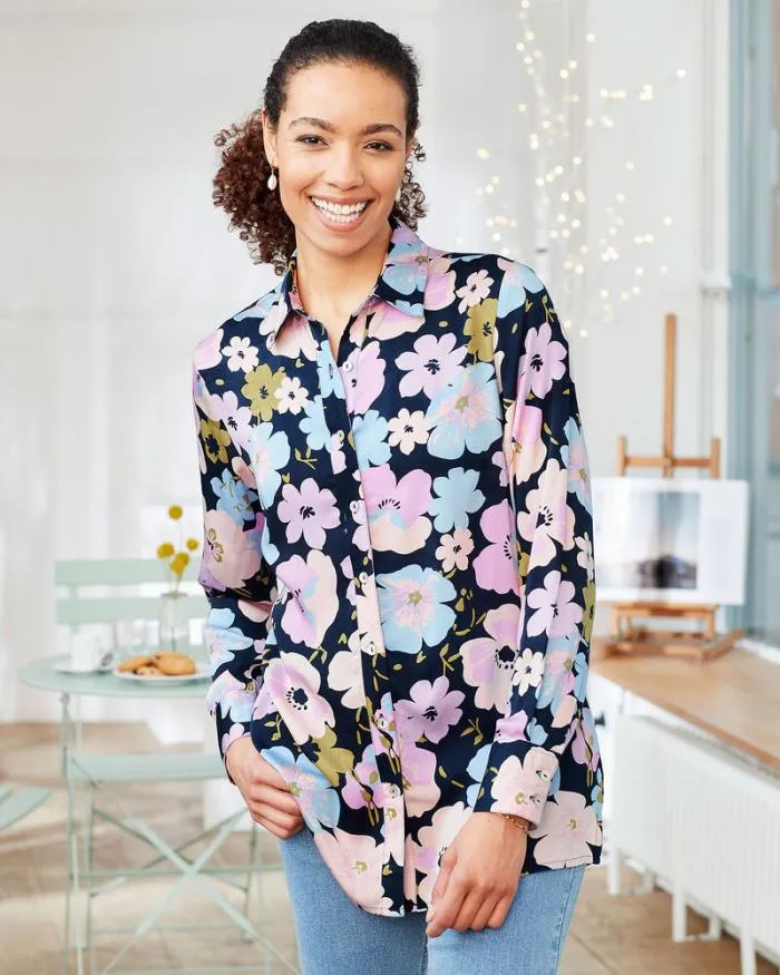 Cotton Traders Shirts and Blouses Petunia Long Sleeve Printed Shirt 8211 Women