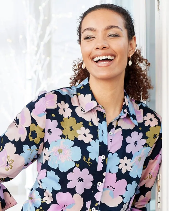 Cotton Traders Shirts and Blouses Petunia Long Sleeve Printed Shirt 8211 Women