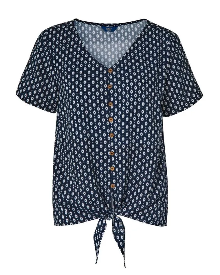Cotton Traders Shirts and Blouses Print TieFront Blouse 8211 Women