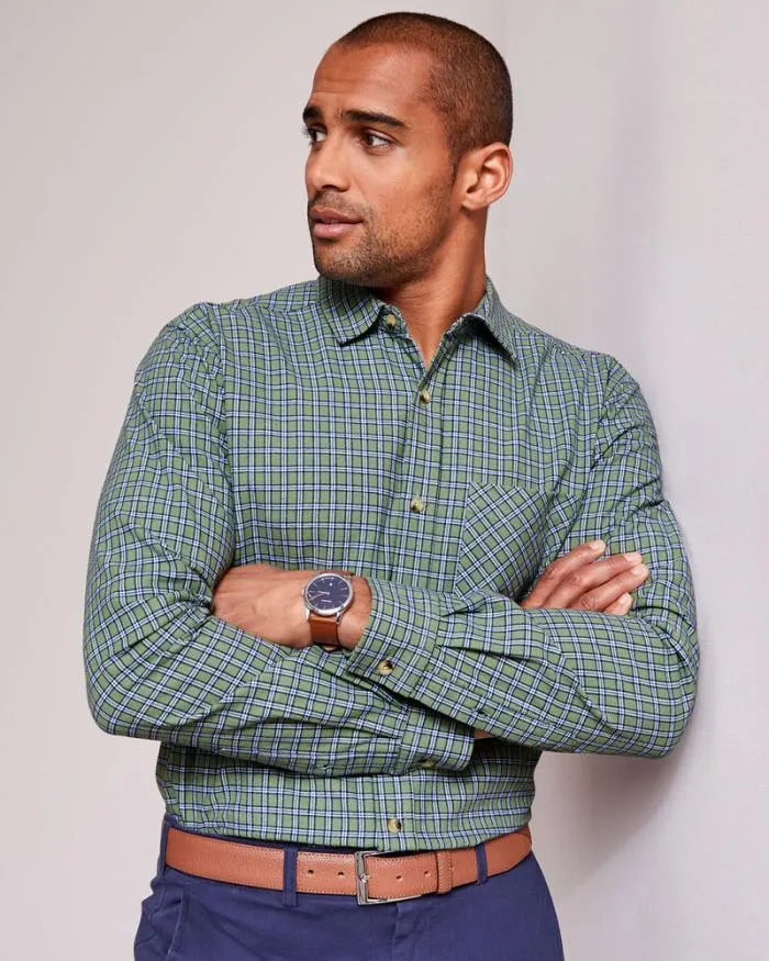 Cotton Traders Shirts Long Sleeve Cotton Twill Check Shirt 8211 Men