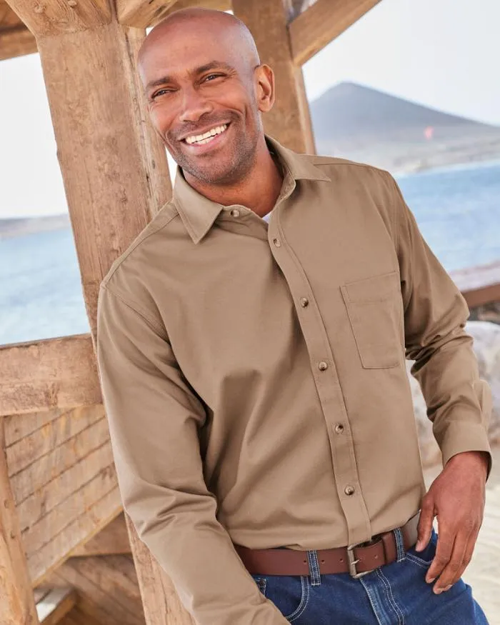 Cotton Traders Shirts Long Sleeve Cotton Twill Shirt 8211 Men