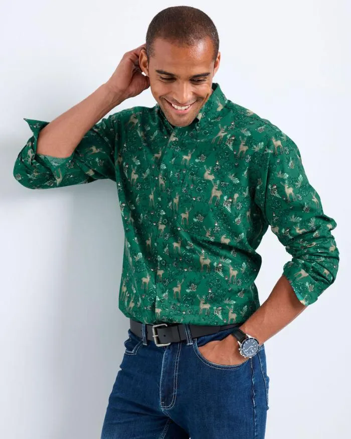 Cotton Traders Shirts Long Sleeve Soft Touch Print Shirt 8211 Men