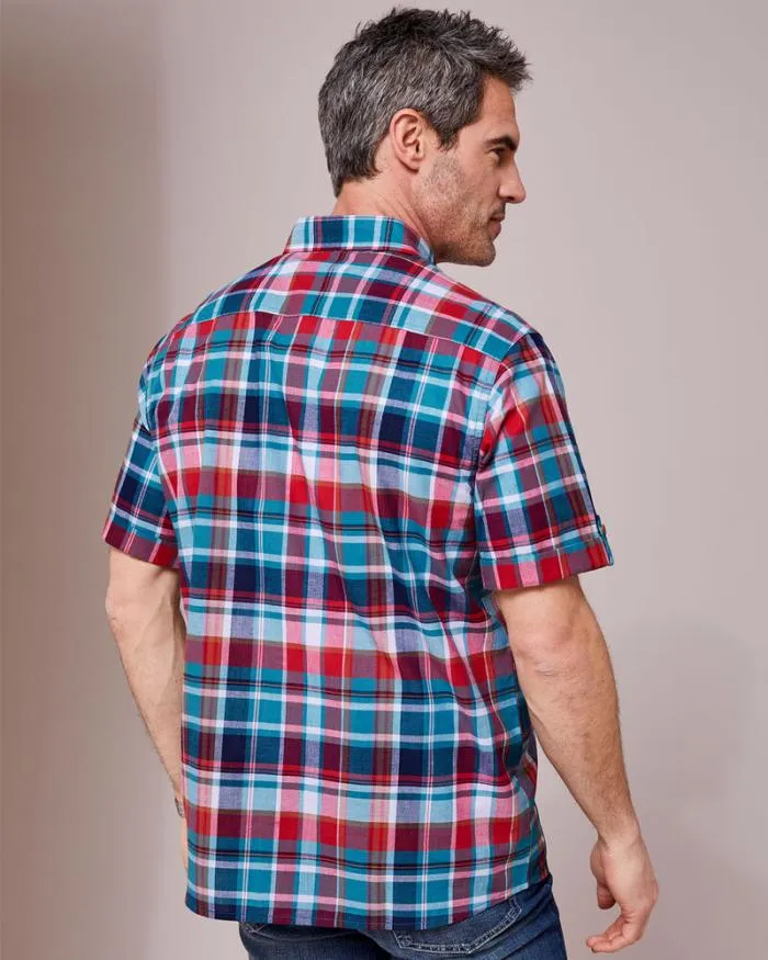 Cotton Traders Shirts Short Sleeve Madras Shirt 8211 Men