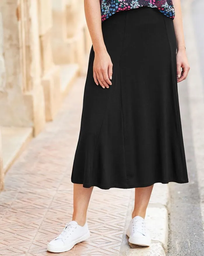 Cotton Traders Skirts Jamie Panelled Jersey PullOn Midi Skirt 8211 Women