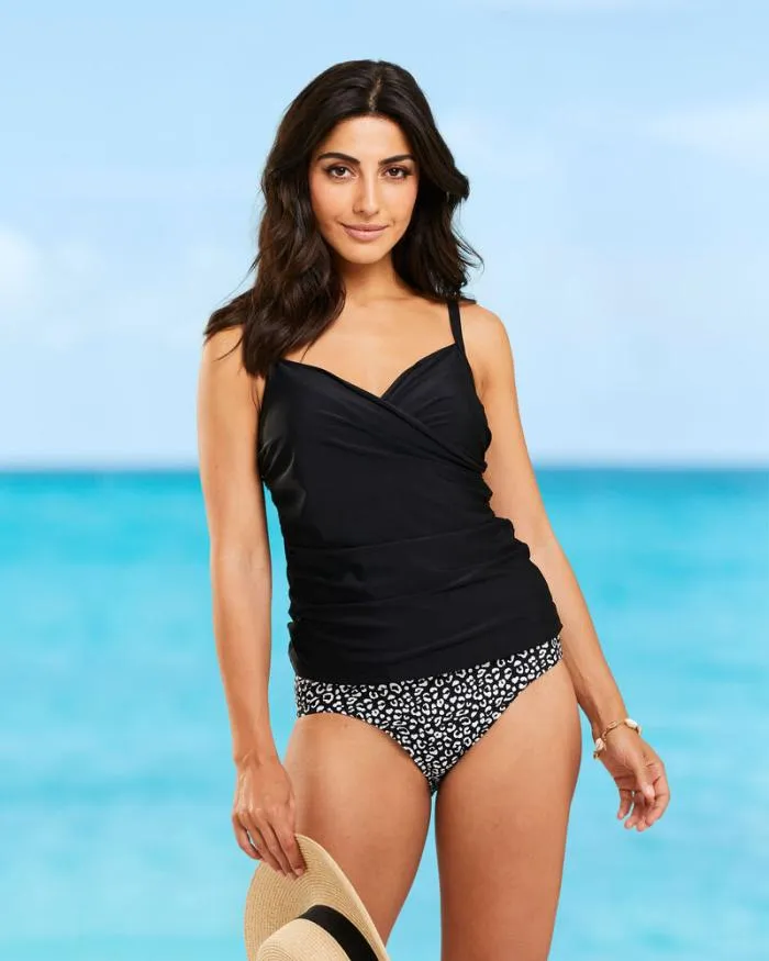 Cotton Traders Swimwear Gathered Front Tankini Top 8211 Women