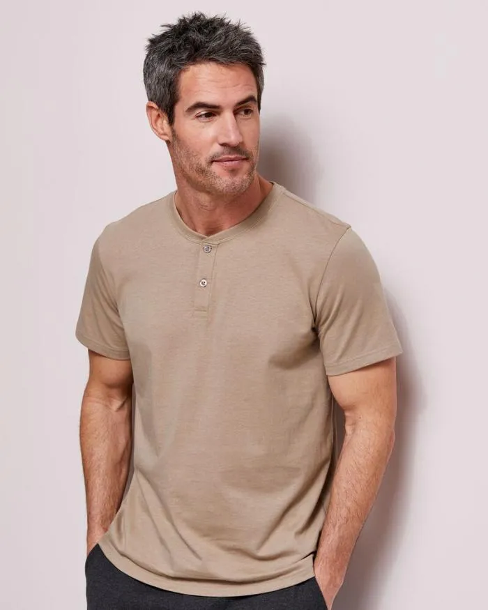 Cotton Traders Tops and TShirts 3 Pack Short Sleeve Grandad Tops 8211 Men
