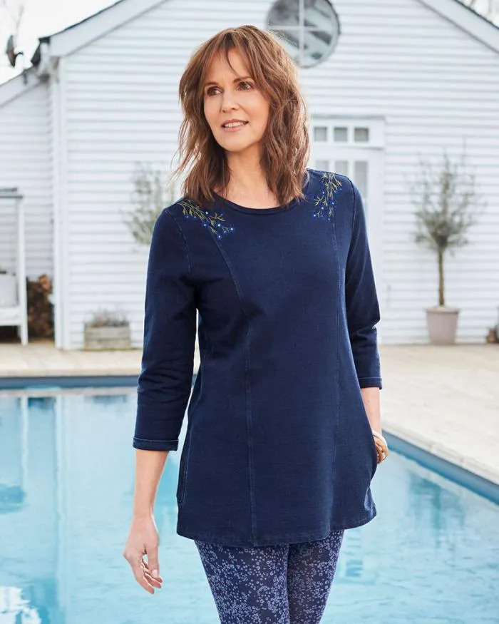 Cotton Traders Tops and TShirts DenimDays Sleeve Jersey Tunic 8211 Women