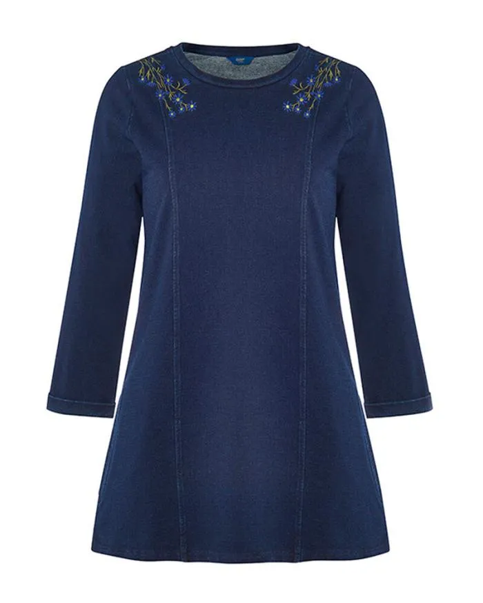 Cotton Traders Tops and TShirts DenimDays Sleeve Jersey Tunic 8211 Women