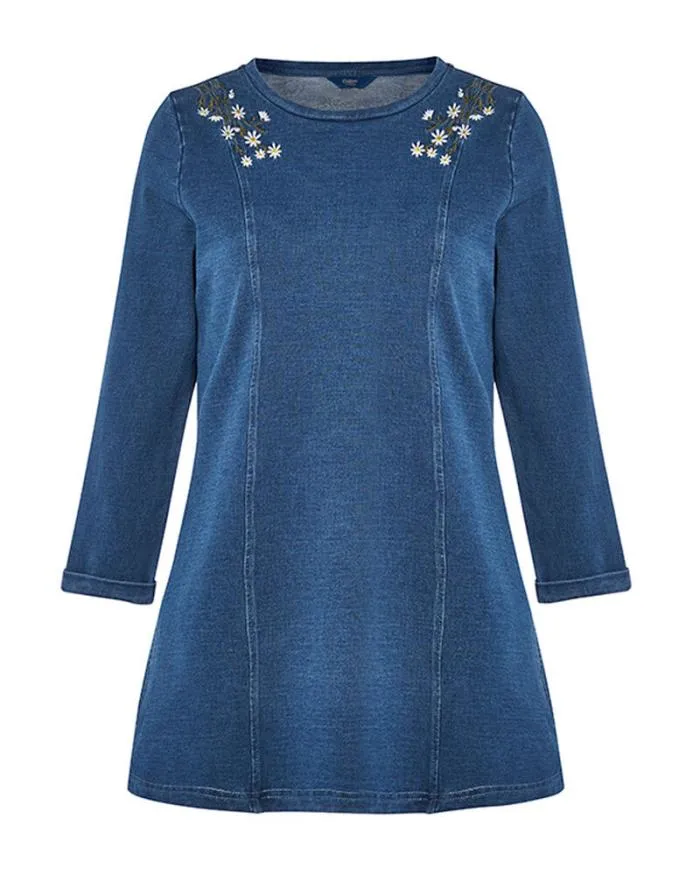Cotton Traders Tops and TShirts DenimDays Sleeve Jersey Tunic 8211 Women