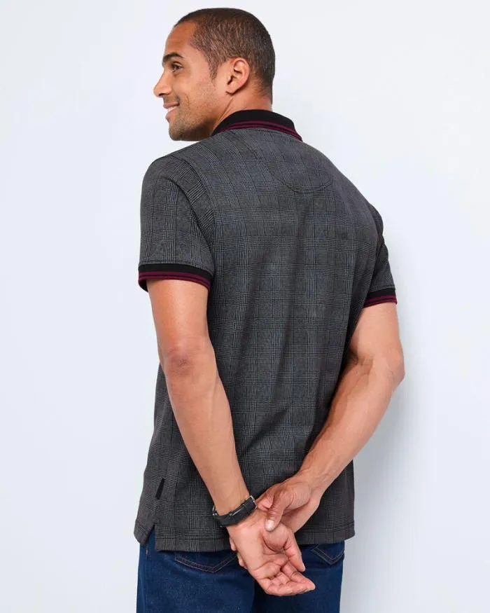 Cotton Traders Tops and TShirts Guinness Short Sleeve Check Print Polo Shirt 8211 Men
