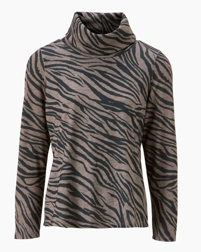 Cotton Traders Tops and TShirts PlushSoft Long Sleeve Cowl Neck Print Jersey Top 8211 Women