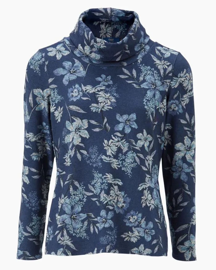 Cotton Traders Tops and TShirts PlushSoft Long Sleeve Cowl Neck Print Jersey Top 8211 Women